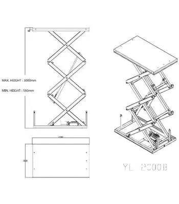 Noblelift YLF2000B 2 т Стационарный подъемный стол в Екатеринбурге, Грузоподъемность: 2 тонны (2000 кг), Напряжение: 380 В, Габариты платформы подъемного стола, мм: 1700 x 1000 мм купить по выгодной цене 100kwatt.ru