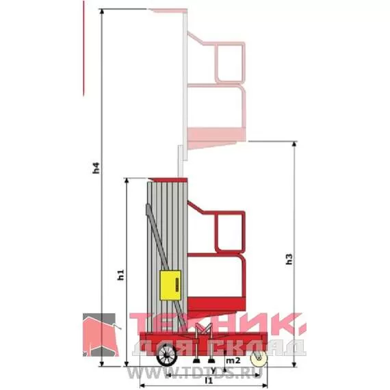 LEMA LM WPAM-1B-080 AC 130 кг 8 м Несамоходный сетевой телескопический подъемник в Екатеринбурге, Грузоподъемность: 130 кг, Высота подъема, м.: 8 м, Тип питания: сетевые (AC) купить по выгодной цене 100kwatt.ru