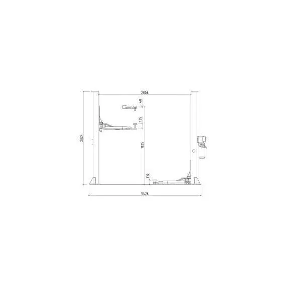 SYSTEM T4i 380В Двухстоечный подъемник с нижней синхронизацией (прямые лапы) в Екатеринбурге, Грузоподъемность: 4 тонны (4000 кг), Напряжение: 380 В, Варианты модели: с прямыми лапами купить по выгодной цене 100kwatt.ru