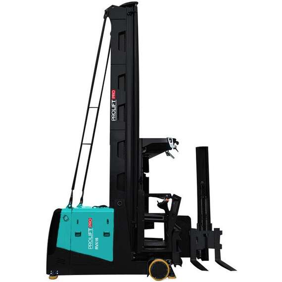 PROLIFT PRO RVX 1650 1,6 т 5 м Узкопроходный штабелер с подъемом кабины оператора в Екатеринбурге, Грузоподъемность: 1.6 тонны (1600 кг), Высота подъема вил, м.: 5 м, Напряжение: 80 В, Тип батареи: Кислотная, обслуживаемая купить по выгодной цене 100kwatt.ru