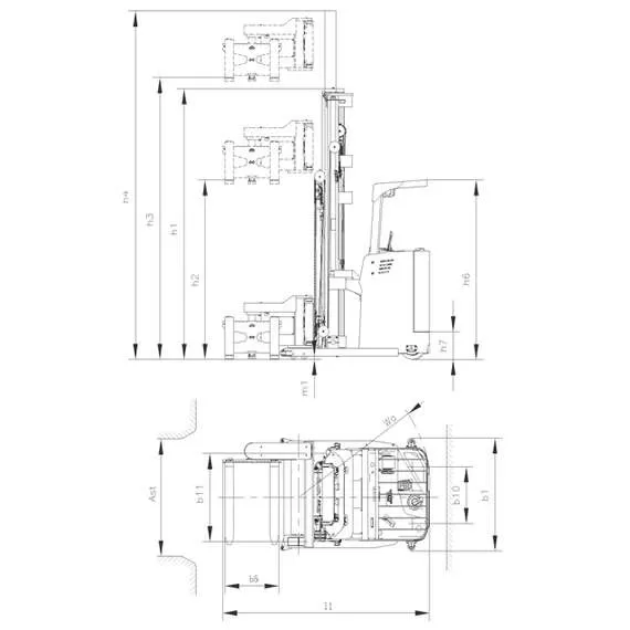 GROS (MIMA) MC15 1,5 т 4,5 м Самоходный штабелер узкопроходный с трехсторонней обработкой груза в Екатеринбурге, Грузоподъемность: 1.5 тонны (1500 кг), Высота подъема вил, м.: 4.5 м, Напряжение: 48 В, Тип батареи: Кислотная, обслуживаемая купить по выгодной цене 100kwatt.ru