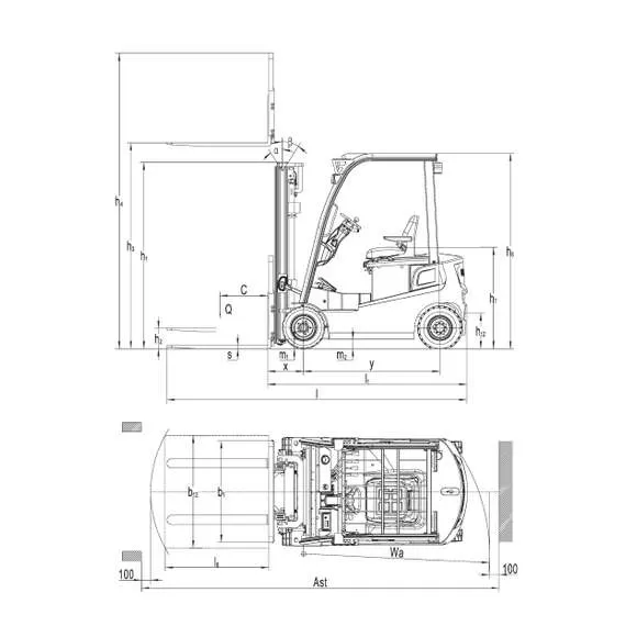 OXLIFT RX20 2 т 3 м SS FFL Li-ion Электрический погрузчик (свободный подъем вил, боковое смещение каретки) в Екатеринбурге купить по выгодной цене 100kwatt.ru