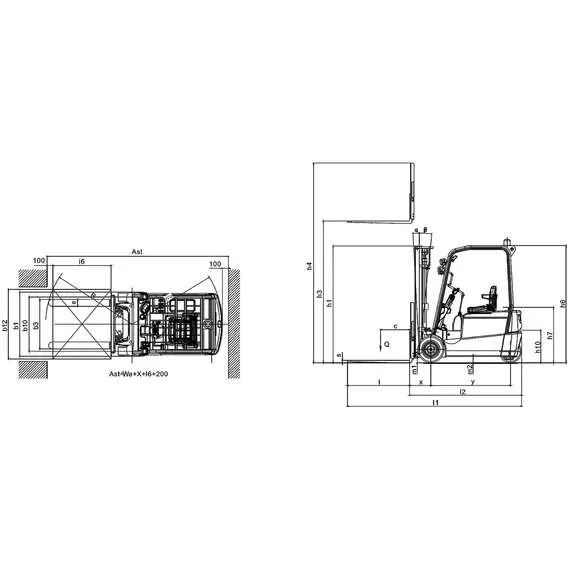 XILIN CPD20SA-16 1,6 т 4,5 м Погрузчик электрический трехопорный арт. 1037482 в Екатеринбурге купить по выгодной цене 100kwatt.ru