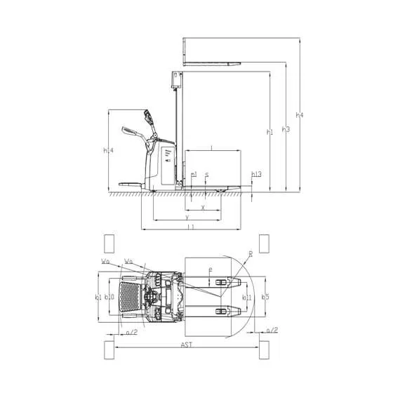 GROS (MIMA) MB1545LC-Li-ion FFL 1,5 т 4,5 м Самоходный штабелер с платформой и свободным подъемом в Екатеринбурге купить по выгодной цене 100kwatt.ru