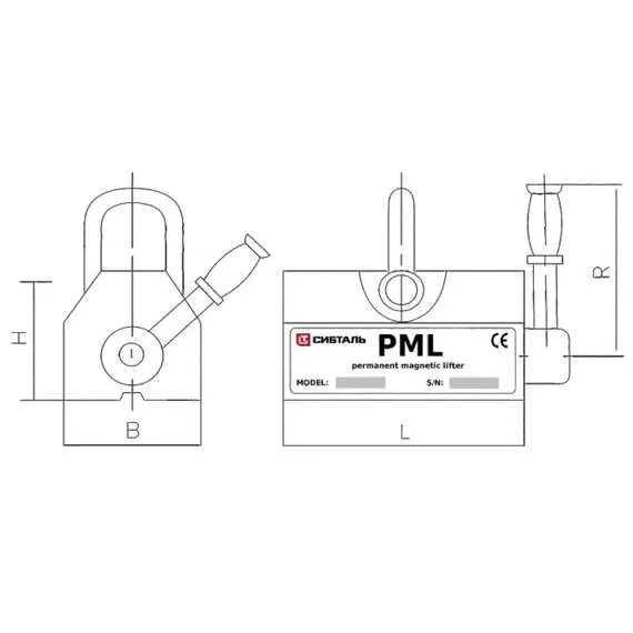 СИБТАЛЬ (GRM) PML 5000 кг Магнитный захват в Екатеринбурге купить по выгодной цене 100kwatt.ru