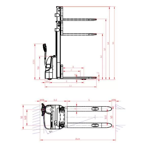 OXLIFT AX 1230H 3000 Мм 1200 Кг Самоходный Штабелер в Екатеринбурге купить по выгодной цене 100kwatt.ru